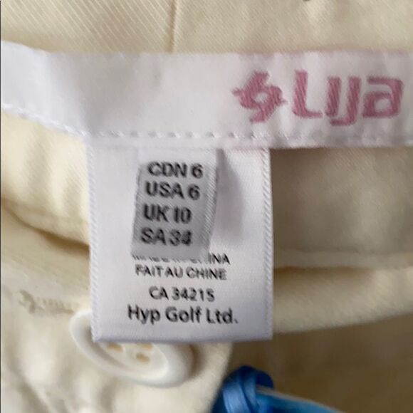 Lija Riviera Ivory Bermuda Golf Shorts Size 6 New With Tags - Picture 5 of 5
